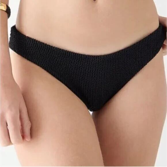 2/$15 NWT J. Crew Scrunchie Hipster Bikini Bottom Black Low-Rise Plus Size 2X - Picture 1 of 10